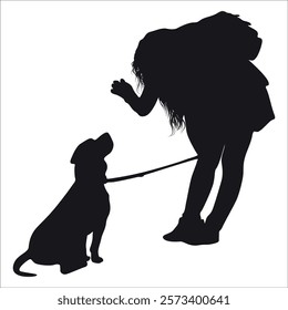 Animal Dog with Trainer or person vector illustration