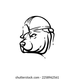 Animal Dog Wear Helmet Worker illustration design