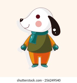 animal dog winter cartoon theme elements