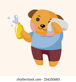 animal dog worker cartoon theme elements