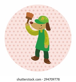 animal dog worker cartoon theme elements