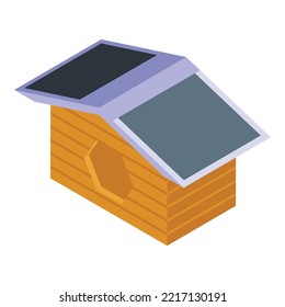 Animal doghouse icon isometric vector. Dog kennel. Cottage roof