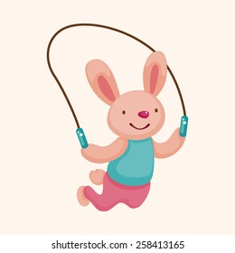 Animal doing sports cartoon theme elements