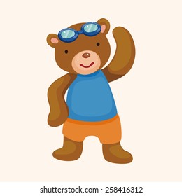 Animal doing sports cartoon theme elements