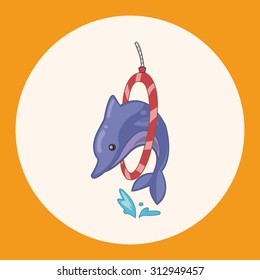 Animal dolphin doing sports cartoon theme elements