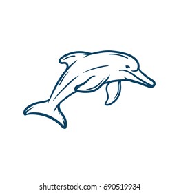 animal dolphin fish outline vector