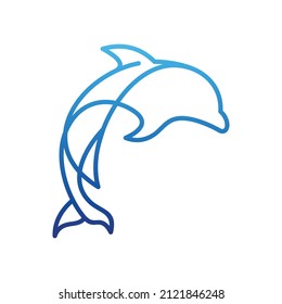Animal Dolphin Line Logo Design
