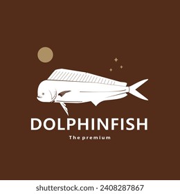 animal dolphinfish natural logo vector icon silhouette retro hipster