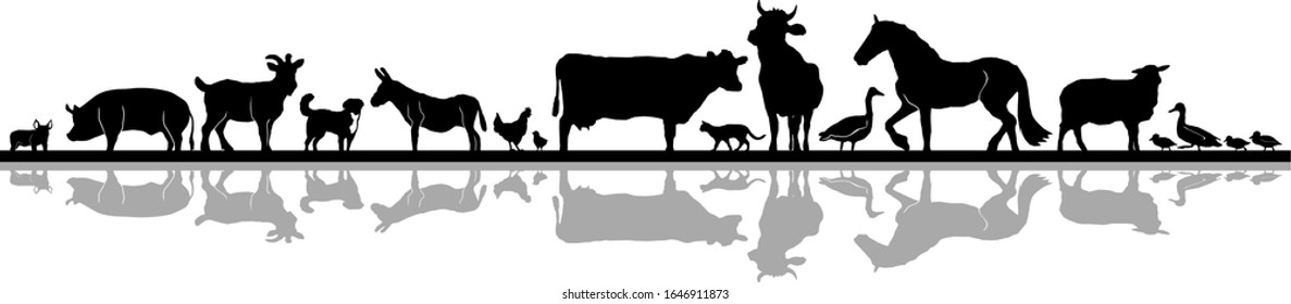 Animal Domestic Farmer Outline Silhouette Vector