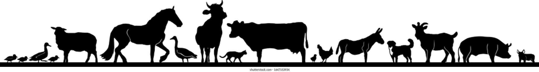 Animal Domestic Farmer Outline Silhouette Vector