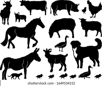 Animal Domestic Farmer Outline Silhouette Vector