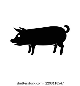 Animal Domestic Pigs Pet Icon | Black Vector Illustration |