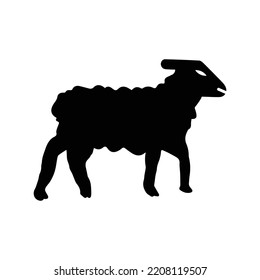 Animal domestic sheep pet icon | Black Vector illustration |