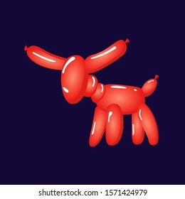 Animal donkey balloons. Vector balloon animals for happy kids party isolated on white background. Toy balloon for party illustration.