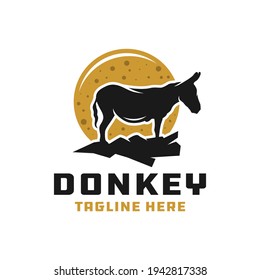 animal donkey modern logo design