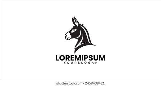 Animal Donkey Silhouette Style Vector logo illustration