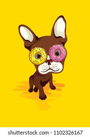 Animal with donut, crazy donut love, printable donut art poster, trendy donut vibes, Eat big food 