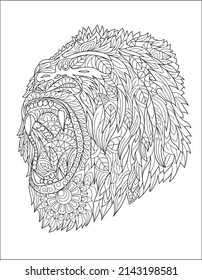 Animal Doodle Art Coloring Pages for adults
