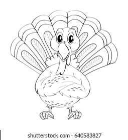 Animal doodle for wild turkey illustration