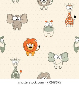 Animal Doodles Seamless Background