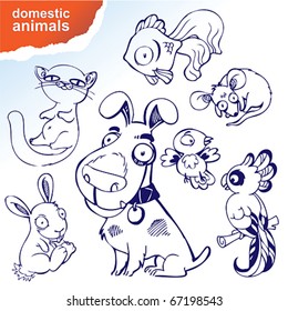 Animal doodles - vector