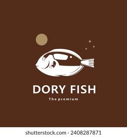 animal dory fish natural logo vector icon silhouette retro hipster