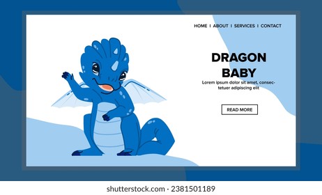 animal dragon baby vector. monster creature, art lizard, imagination fantastic animal dragon baby web flat cartoon illustration