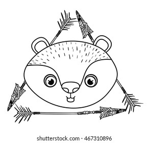 animal drawing style boho icon vector illustration graphic