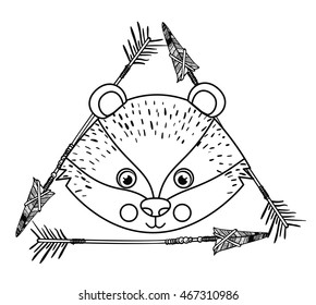 animal drawing style boho icon vector illustration graphic