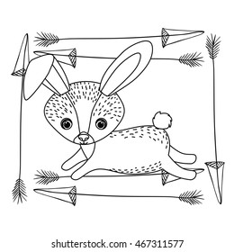 animal drawing style boho icon vector illustration graphic