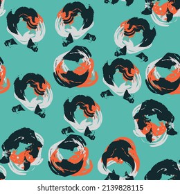 Animal Drawing Vector Seamless Pattern. Ethnic Gepard Handmade Background. Jaguar Watercolour Design. Dyed Watercolor Leopard Print.