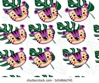 animal drawn pattern color vector