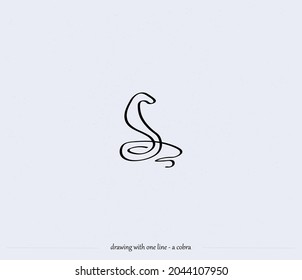 An animal drawn with a single line. Snake