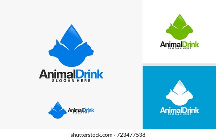 Animal Drink logo designs vector
