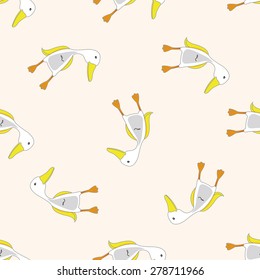 animal duck cartoon , cartoon seamless pattern background