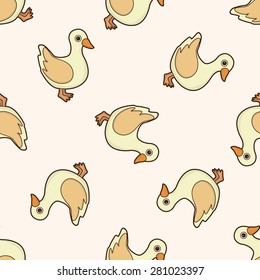 animal duck cartoon , cartoon seamless pattern background