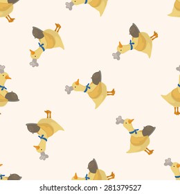 animal duck chef cartoon , cartoon seamless pattern background