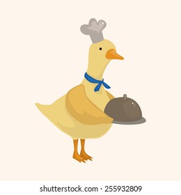 animal duck chef cartoon theme elements