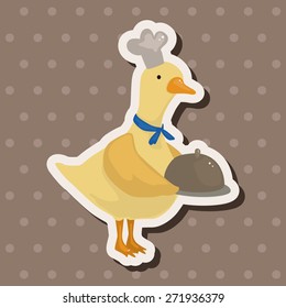 animal duck chef cartoon theme elements