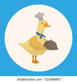 animal duck chef cartoon theme elements