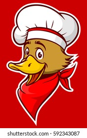 Animal Duck Chef Mascot