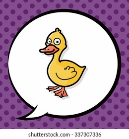 animal duck doodle, speech bubble