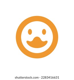 Animal duck face happy circle creative logo