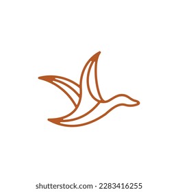 Animal duck flying line modern logo