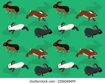 Animal Easter Rabbit Side View Running Set 2 Character Seamless Wallpaper Background