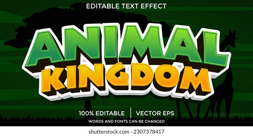 Animal editable text effect template