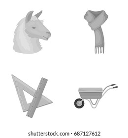 Animal, education and other monochrome icon in cartoon style. clothing, agriculture icons in set collection.