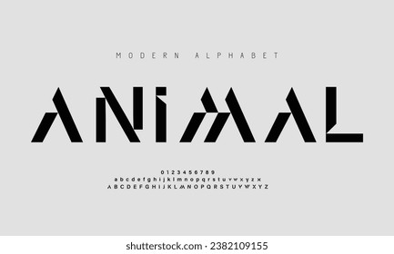 Animal, an elegant alphabet font and number. Premium uppercase fashion Design typography. vector illustration