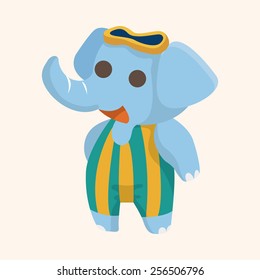 Animal elephant doing sports cartoon theme elements