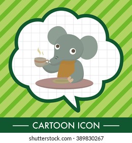 animal elephant having afternoon tea theme elements